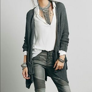 Free People Charcoal Gray Cardigan